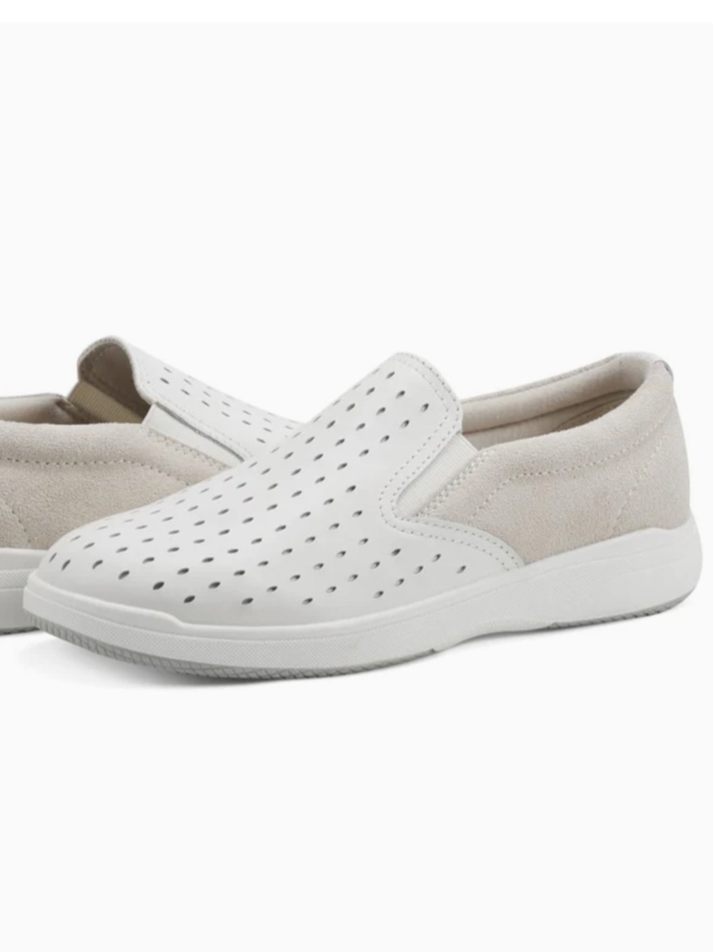 Earth Nel Leather Laser Cut Round Toe Casual Slip-on Sneakers 10 NWOB